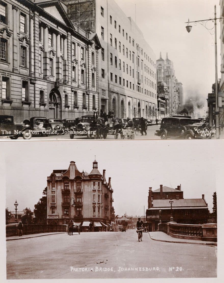 Pretoria Bridge Johannesburg Post Office 2x South Africa Old Postcard