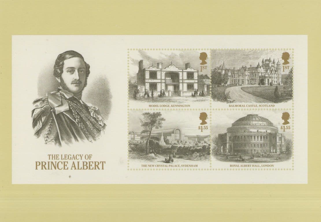 Prince Albert Queen 4x Victoria Home London RMPQ Stamp Postcard
