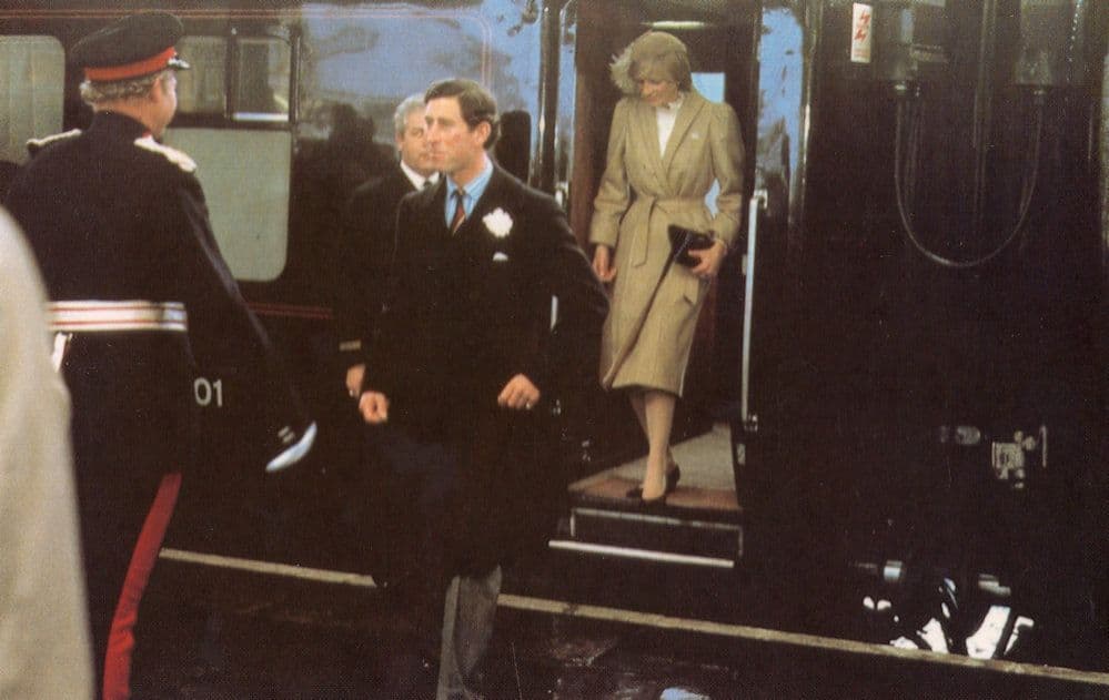 Prince Charles Princess Diana Royal Train 1981 Wedding Postcard