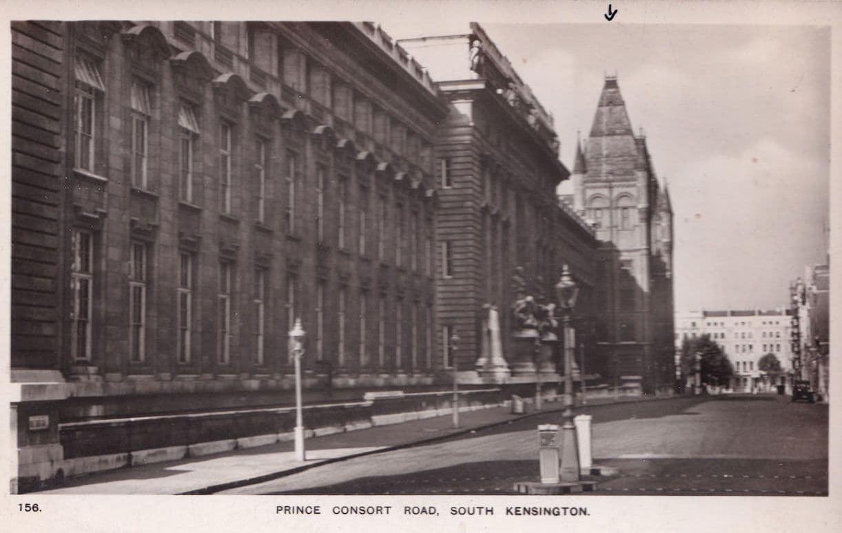 Prince Consort Road South Kensington Old Real Photo Postcard