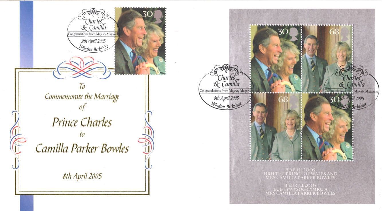 Prince King Charles Camilla Bowles Royal Wedding 2005 LTD TO 50 FDC
