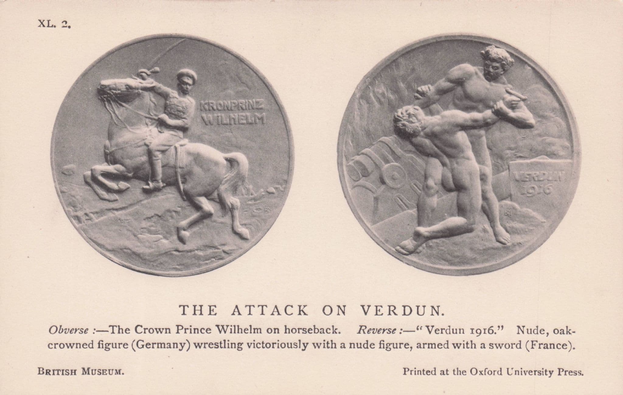 Prince Wilhelm Attack On Verdun WW1 Crown German War Medal Military Old Postcard