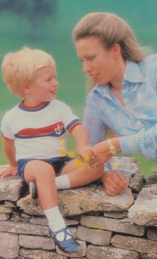 Princess Anne With Child Peter 1980 Royal Postcard