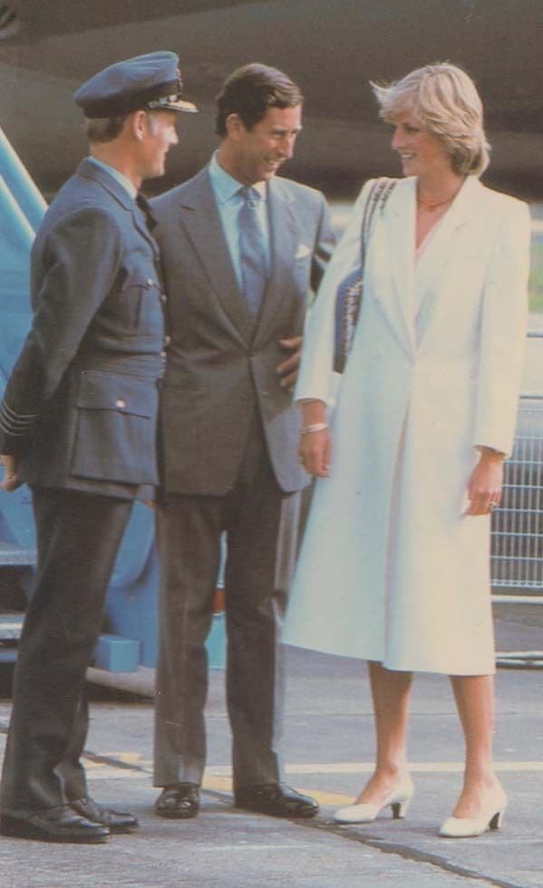 Princess Diana at Dyce Scottish Plane Airport  Rare Royal Postcard