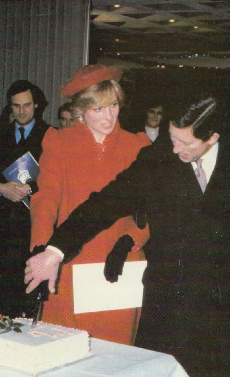 Princess Diana Cuts The Cake at Guildford Royal Postcard