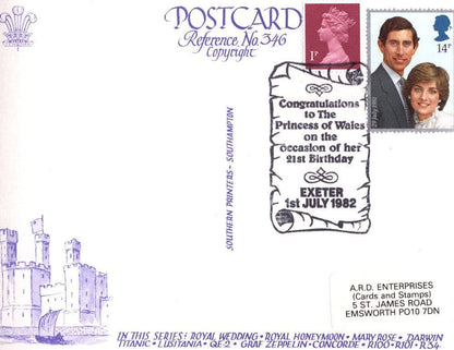 Princess Diana Of Wales 21st Birthday FDC Limited Edn Postcard