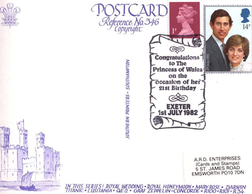 Princess Diana Of Wales 21st Birthday FDC Limited Edn Postcard