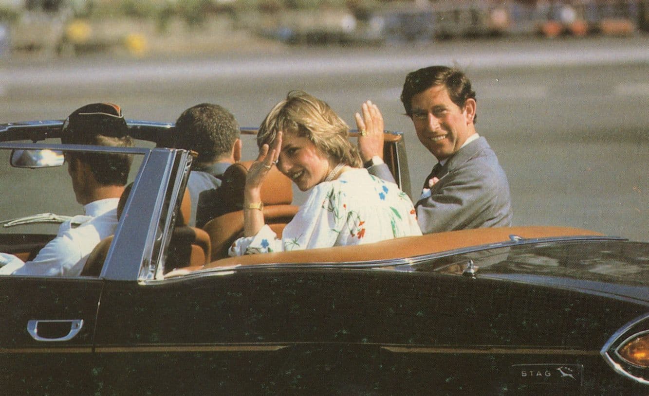 Princess Diana Prince Charles at Gibraltar Airport in 1981 Postcard