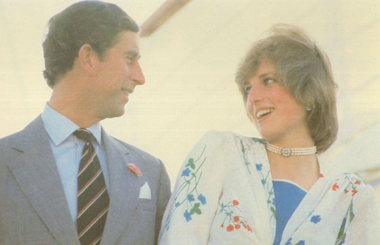 Princess Diana Prince Charles in Gibraltar 1981 Floral Fashion Postcard
