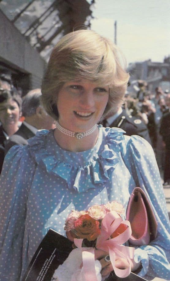 Princess Diana Receives Flowers Opening Community Centre Deptford Postcard