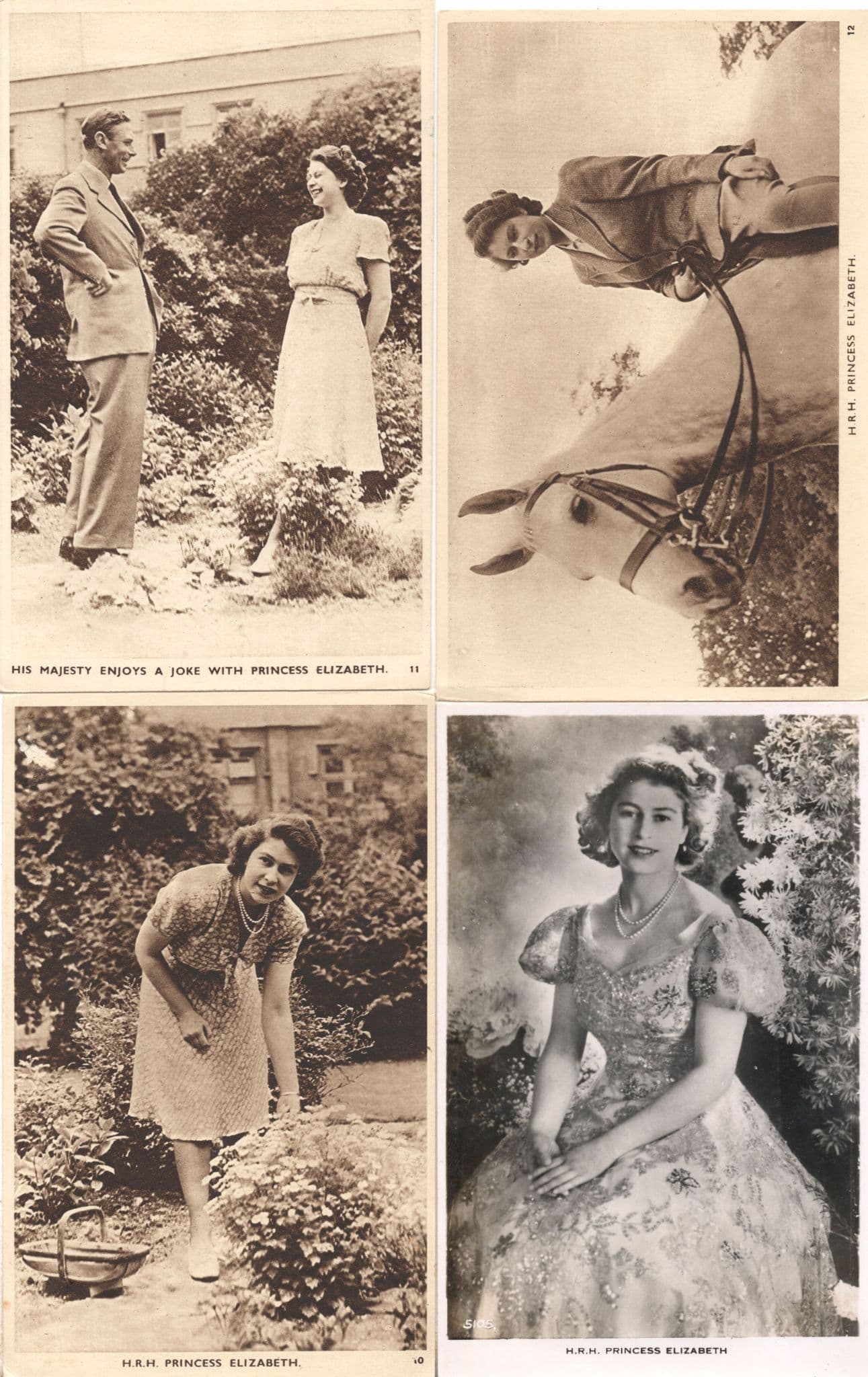 Princess Elizabeth Queen II Riding A Horse Portrait 4x Rare Old Postcard s