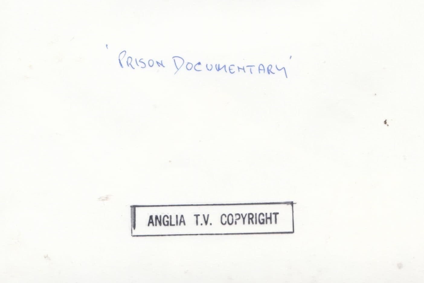 Prison Television Documentary Anglia 1980s ITV Press Photo