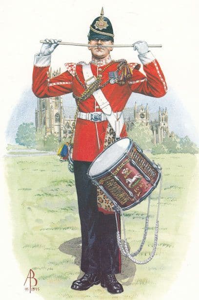 Private Soldier Drummer Prince Of Wales Yorkshire Regiment Uniform Postcard