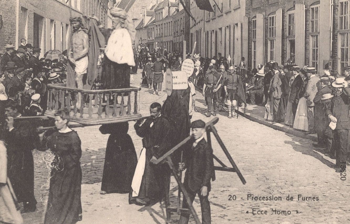 Procession De Furnes Ecce Homo Belgium Old Postcard