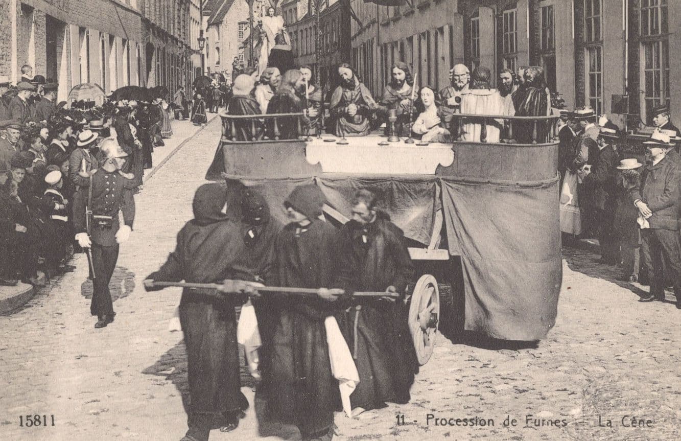 Procession De Furnes La Cene Herode Belgium Old Postcard