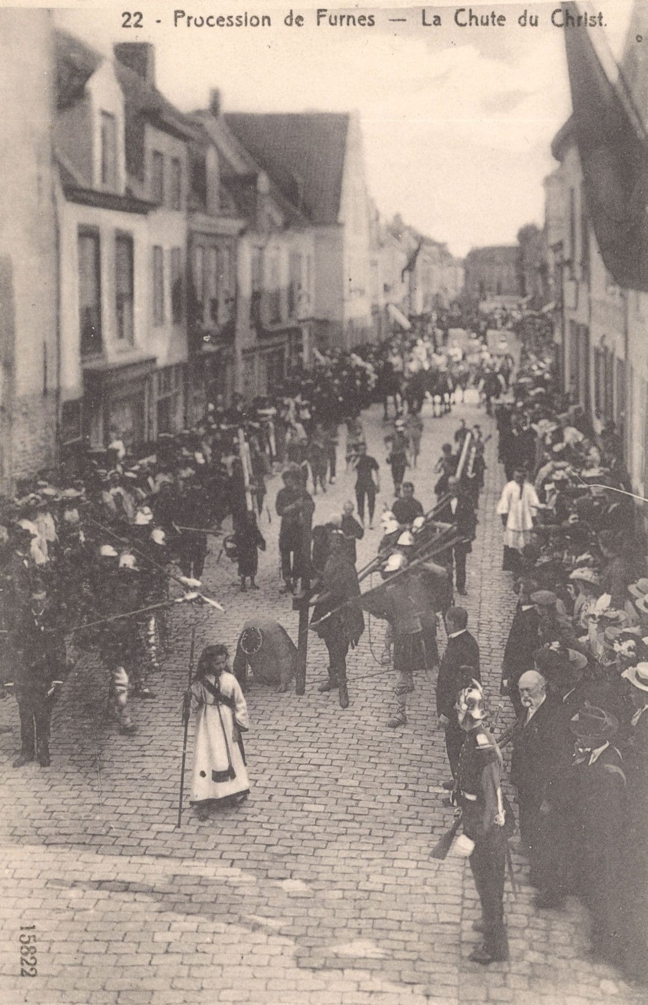 Procession De Furnes La Chute De Christ Belgium Old Postcard