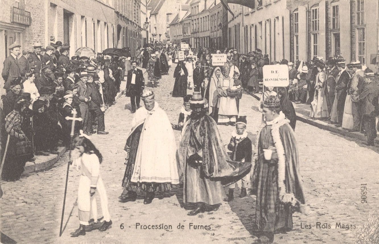 Procession De Furnes Les Rois Mages Belgium Old Postcard