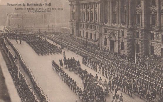 Procession Proceeding To Westminster Hall King Edward VII 3x Old Royal Postcard
