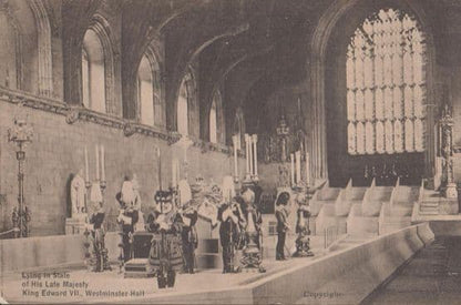 Procession Proceeding To Westminster Hall King Edward VII 3x Old Royal Postcard