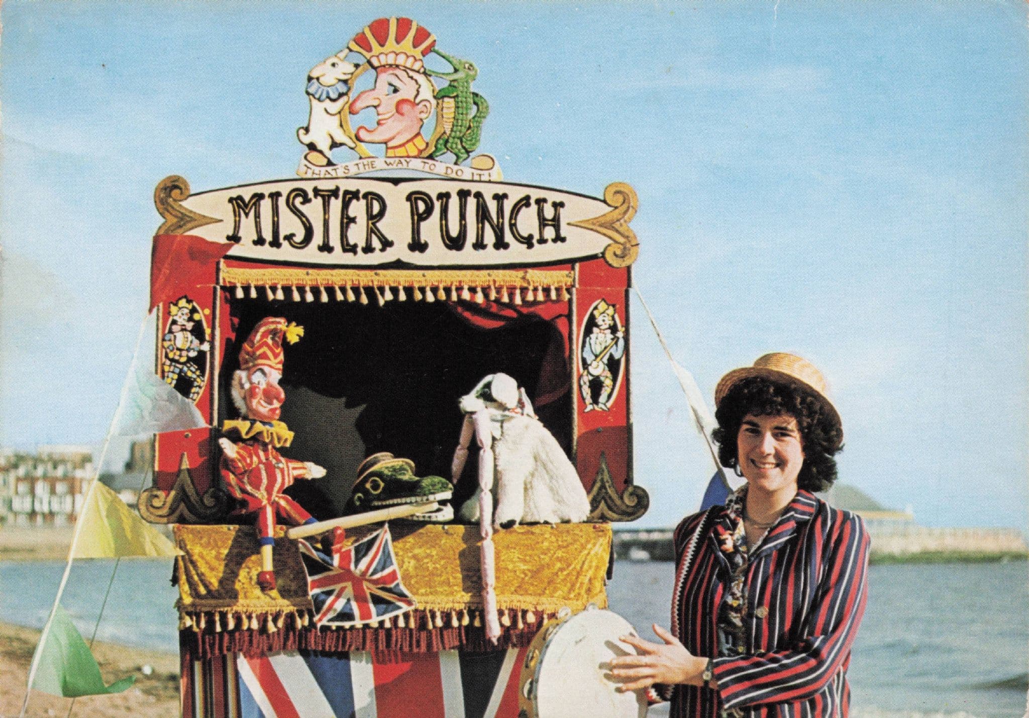 Professor Allsorts Margate Punch & Judy Show Kent 1980s Postcard