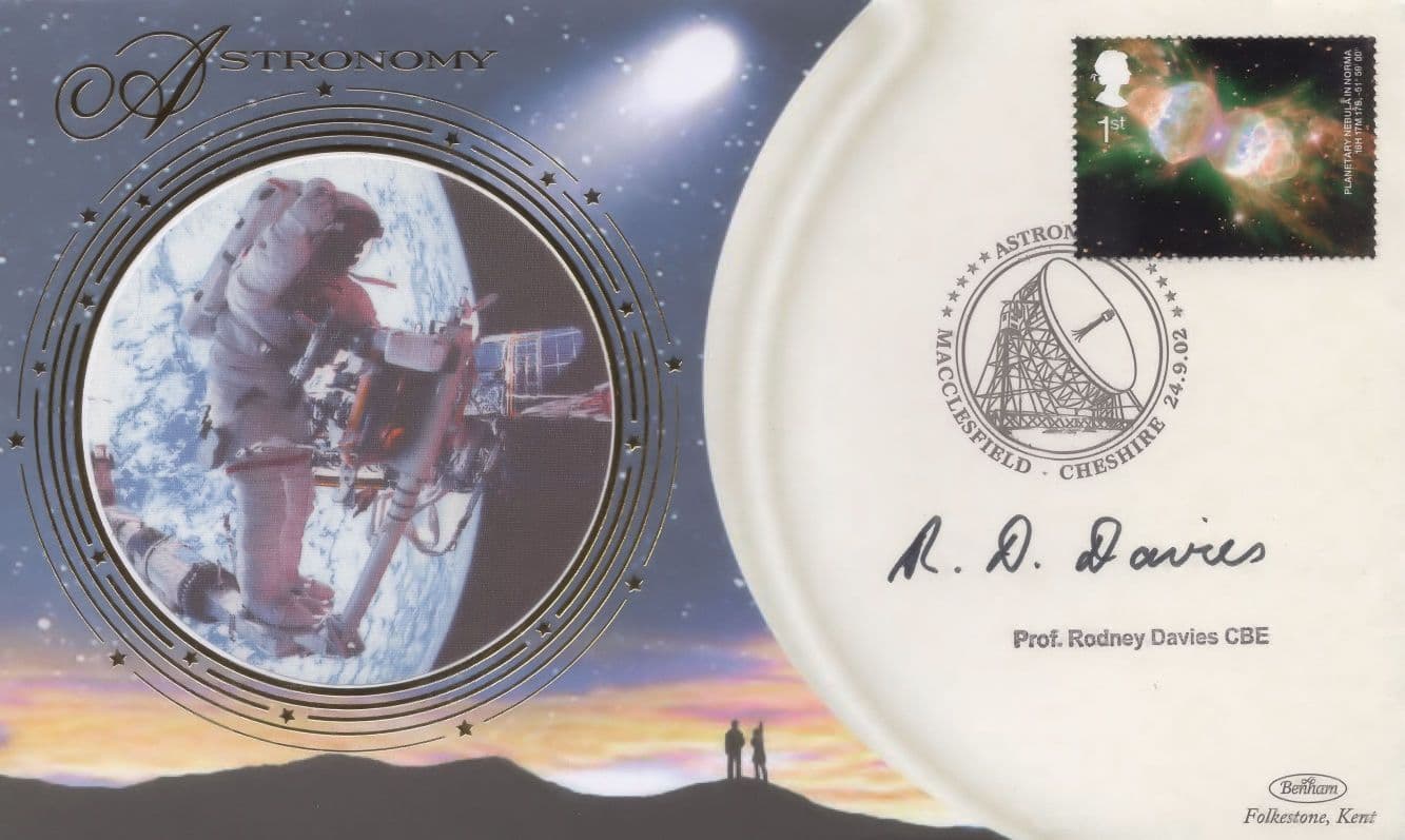 Professor Rodney Davies CBE Astronomer Space Travel Hand Signed Rare FDC
