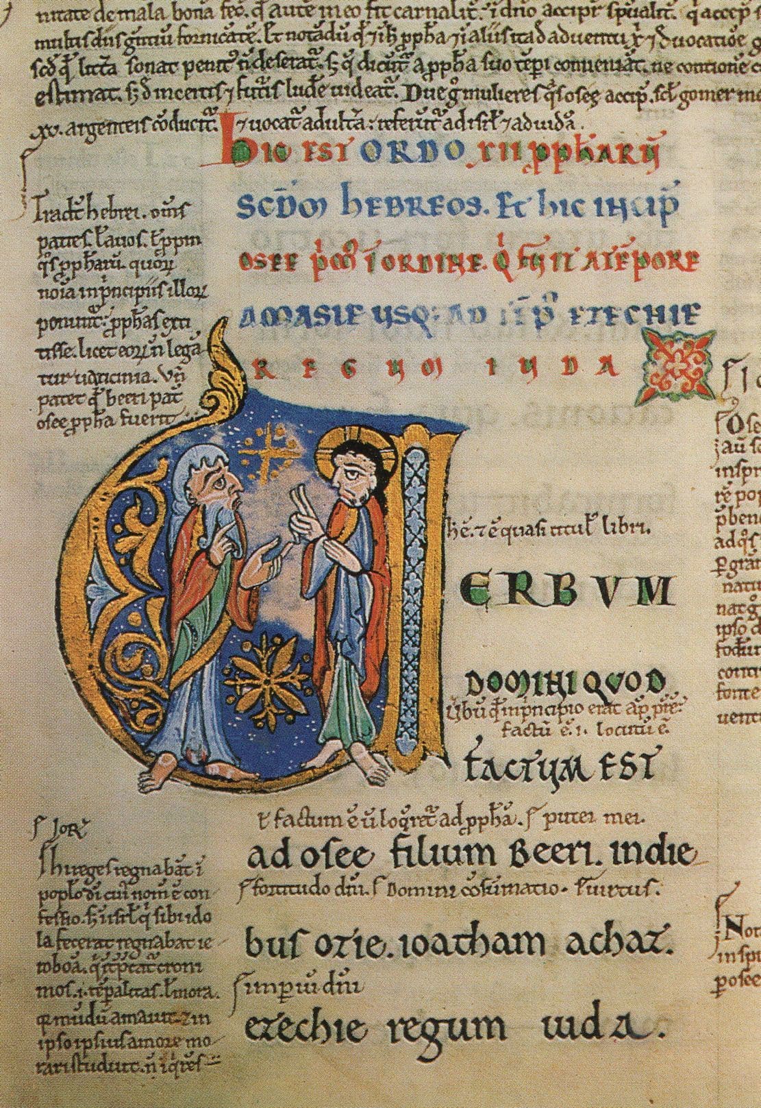 Prophets & Jerome's Prologues 12th Century Parchment Hereford Postcard