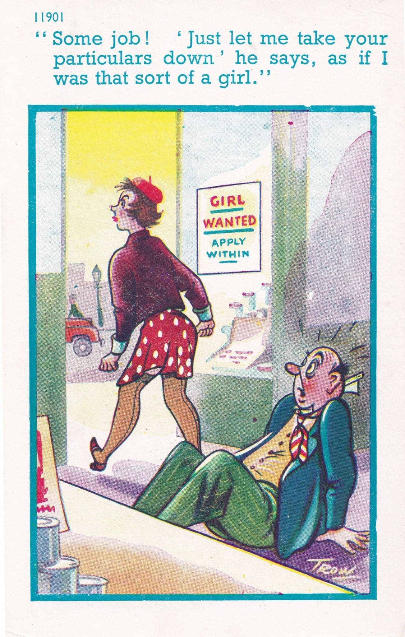Prostitute Advert Comic Postcard