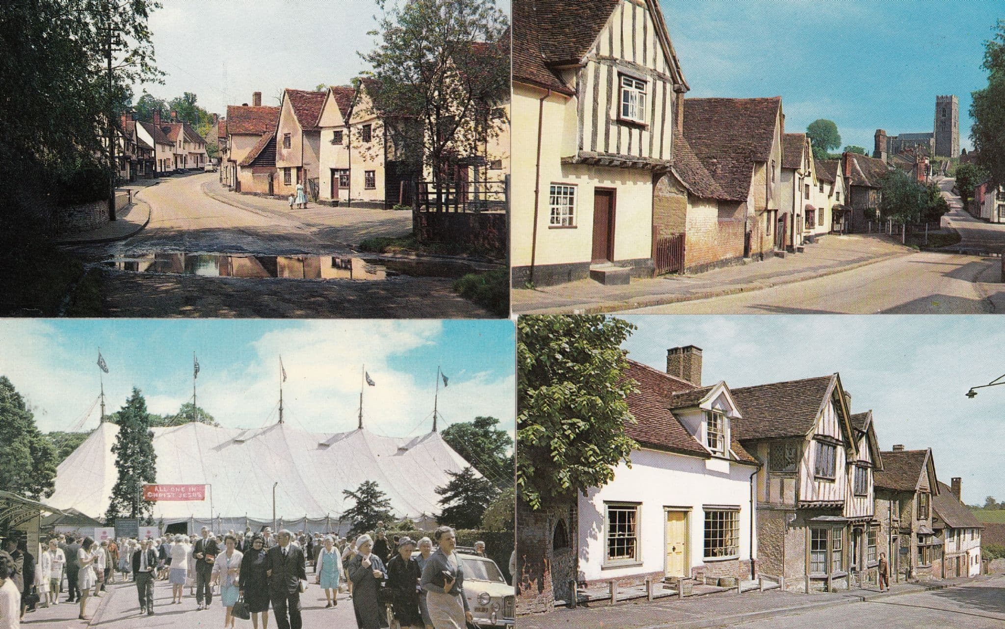 Protestant Convention Tent Keswick Lavenham Kersey 4x Suffolk Postcard s