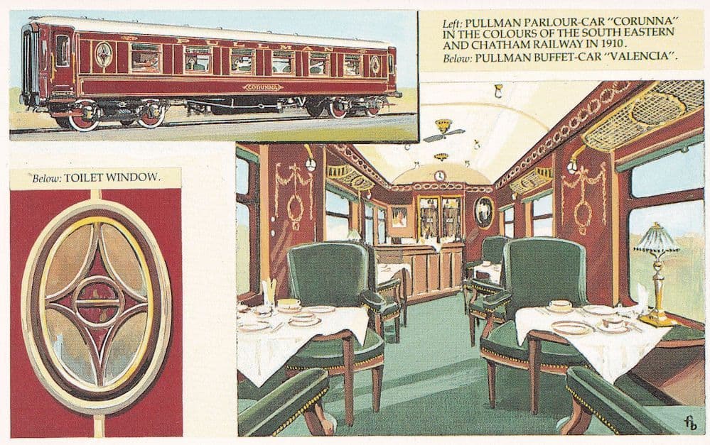Pullman Parlour Car Corunna Restaurant Buffet Train Postcard