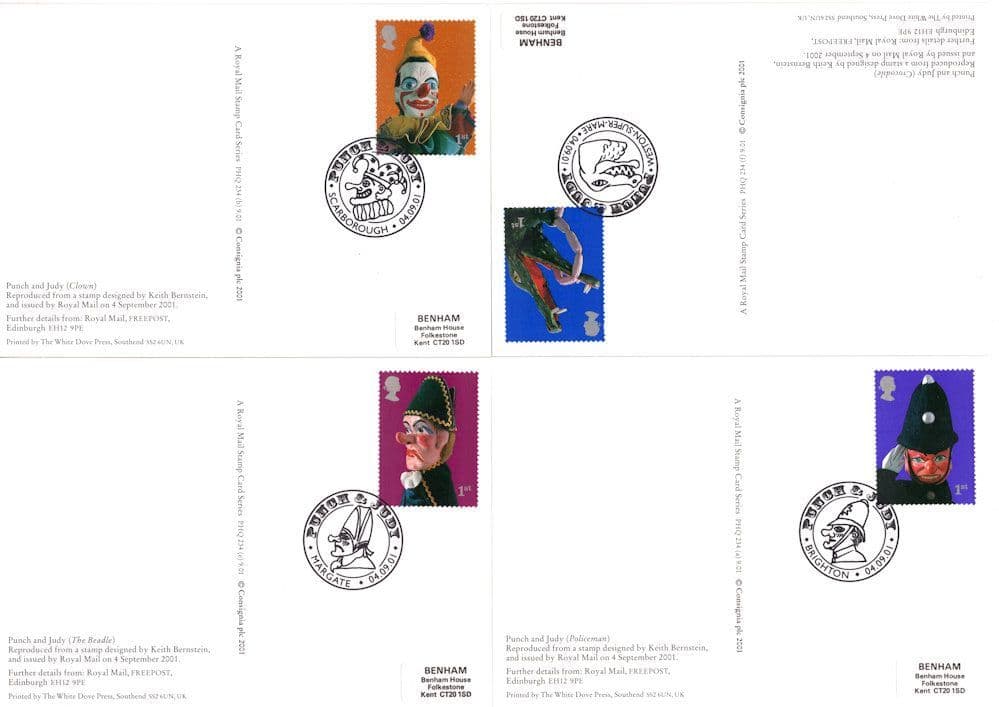 Punch & Judy PHQ Postcard Set Of 6 With Franks MINT