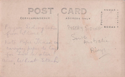 Pygery Siding South Australia Pipe Train Station Old Real Photo Postcard
