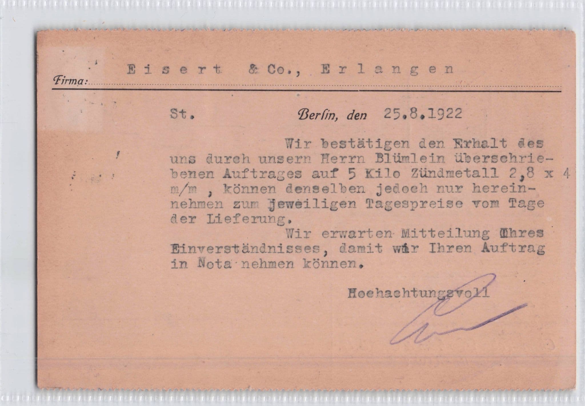 Pyrolith German Fire Company Berlin 1926 Old Postcard