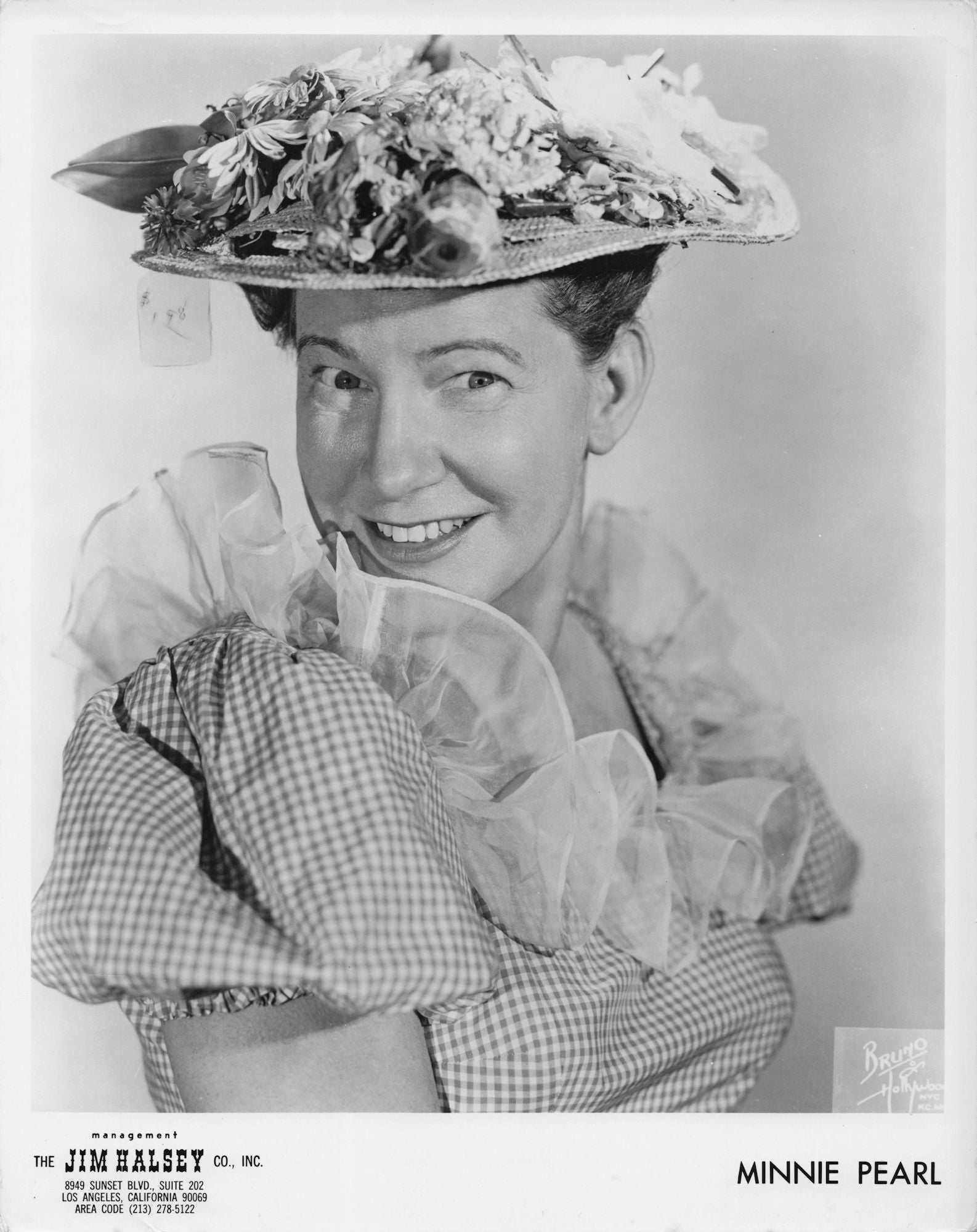 Minnie Pearl Country Singer Jim Halsey Management Vintage 10x8 Media Photo