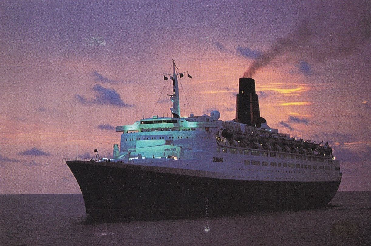 QE2  Cunard Line Ship Strawberries & Cream Cabin Treat Sent On Board Postcard