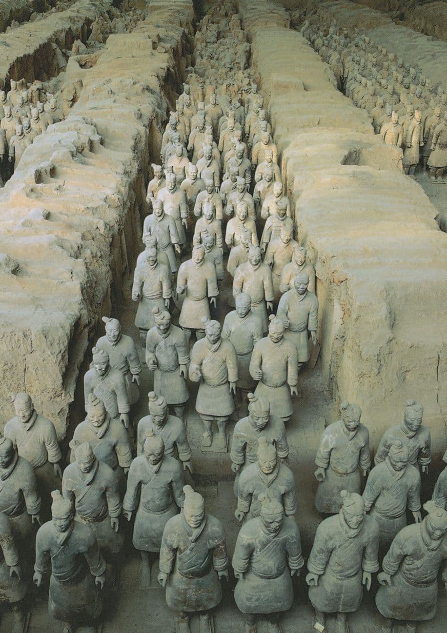 Qin Dynasty Chinese Army Terracotta Statue in Military Formation Postcard