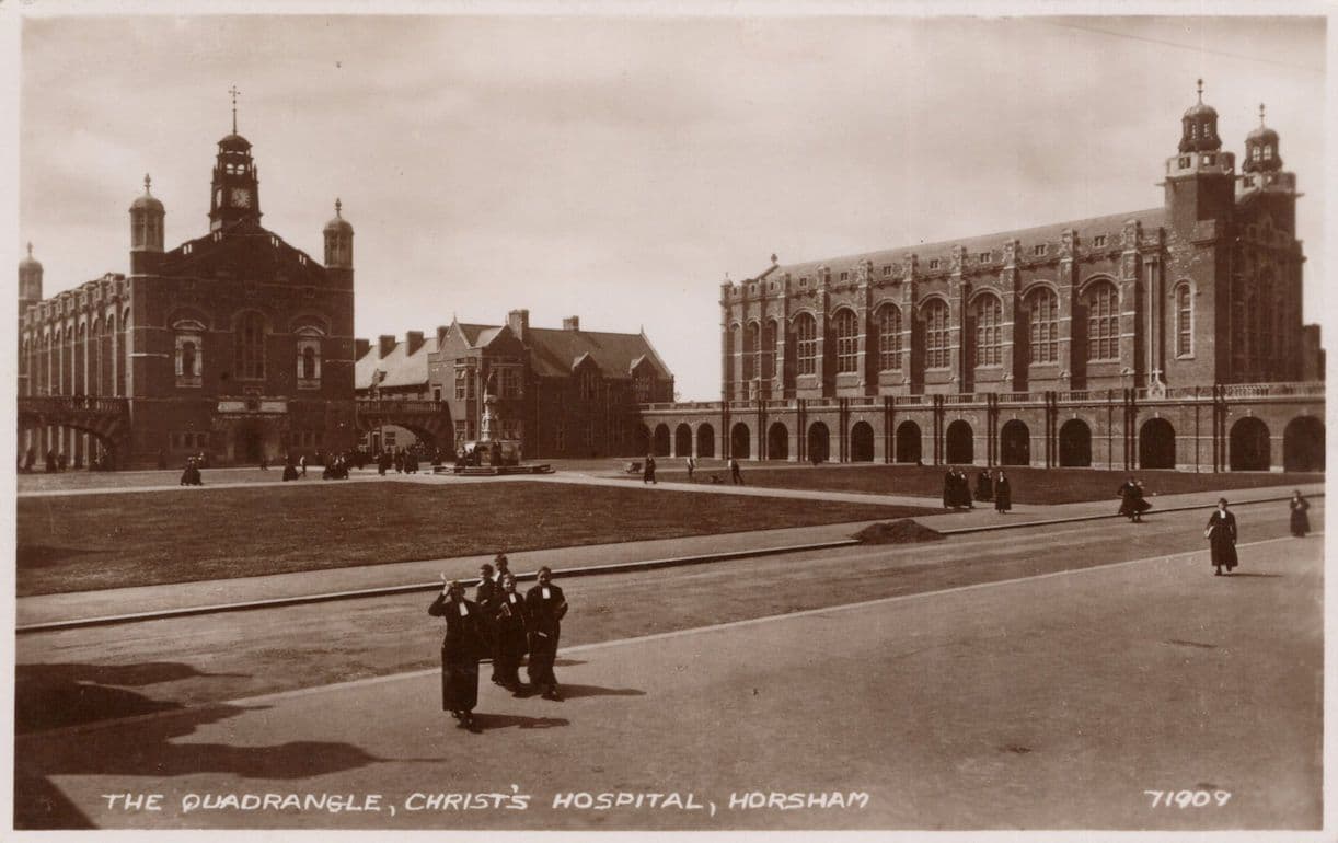 Quadrangle at Christ's Hospital Horsham Sussex Old Real Photo Postcard