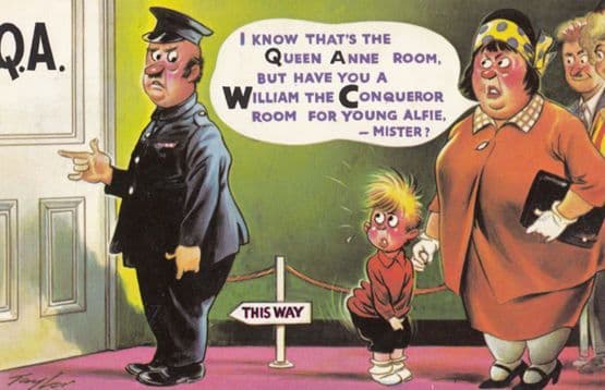 Queen Anne Room William The Conqueror Museum Attendant Comic Humour Postcard