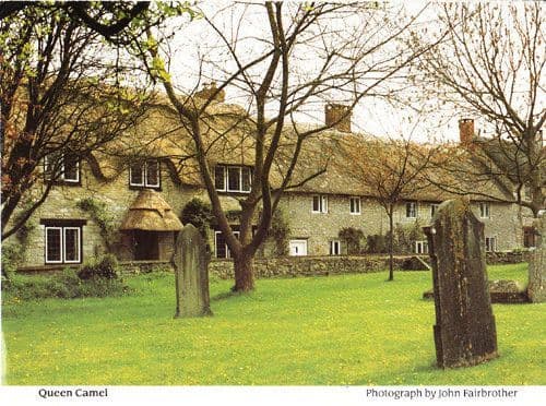 Queen Camel Footpath Somerset Cobbled Church Village Rare Photo Postcard