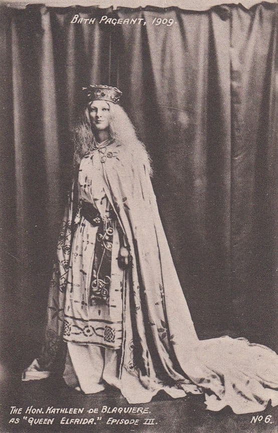 Queen Elfrida Kathleen 1909 Bath Pageant Old RPC Real Photo Postcard