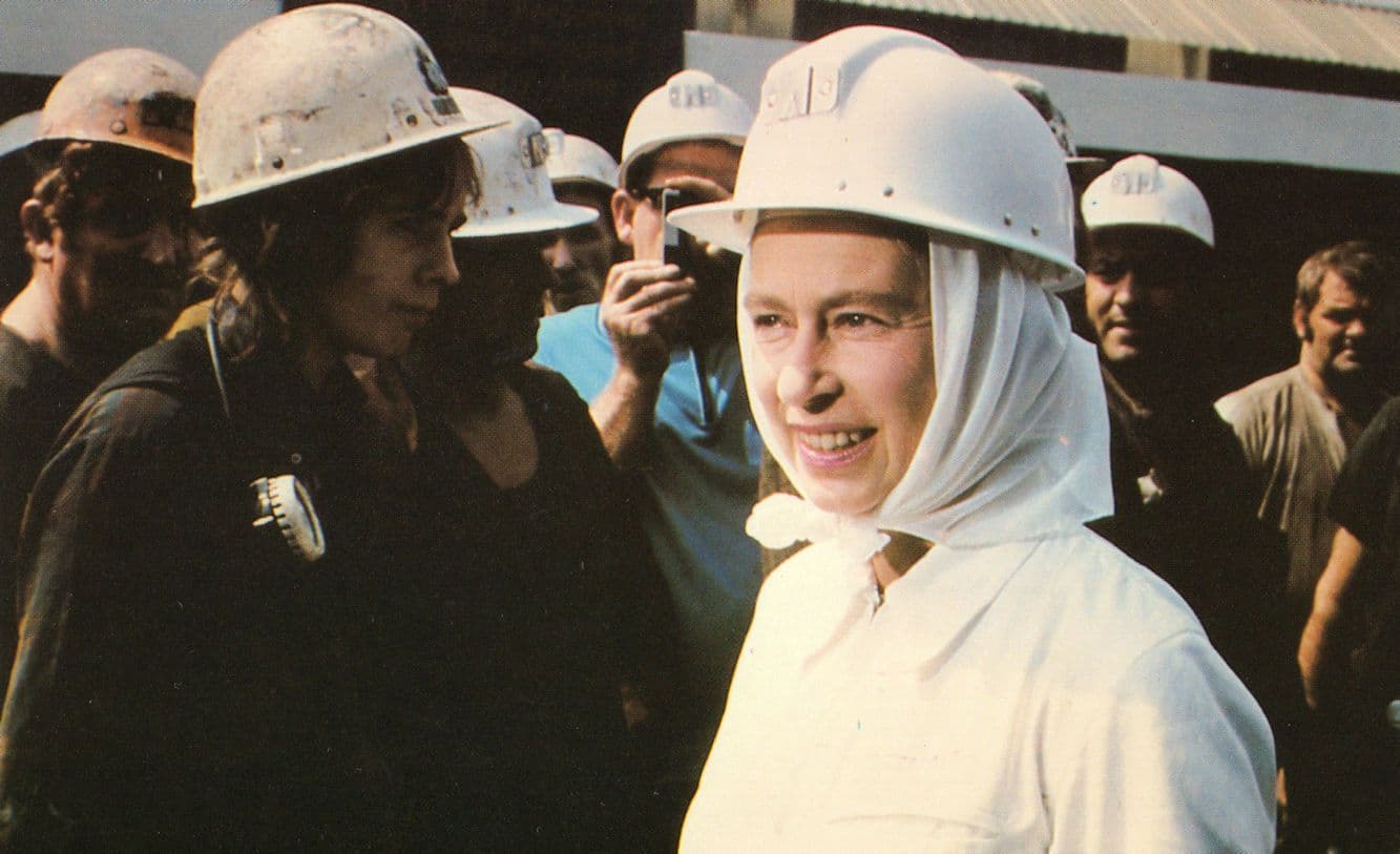 Queen Elizabeth II At Coalface Mining Colliery Royal Rare Postcard