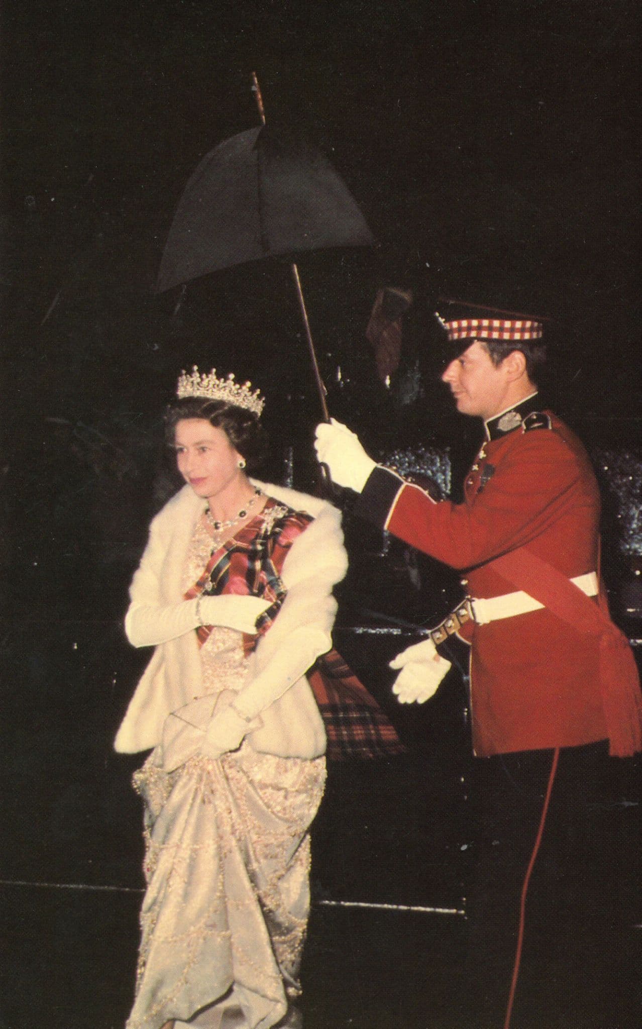 Queen Elizabeth II Chauffeur Umbrella in 1972 Holyrood Postcard