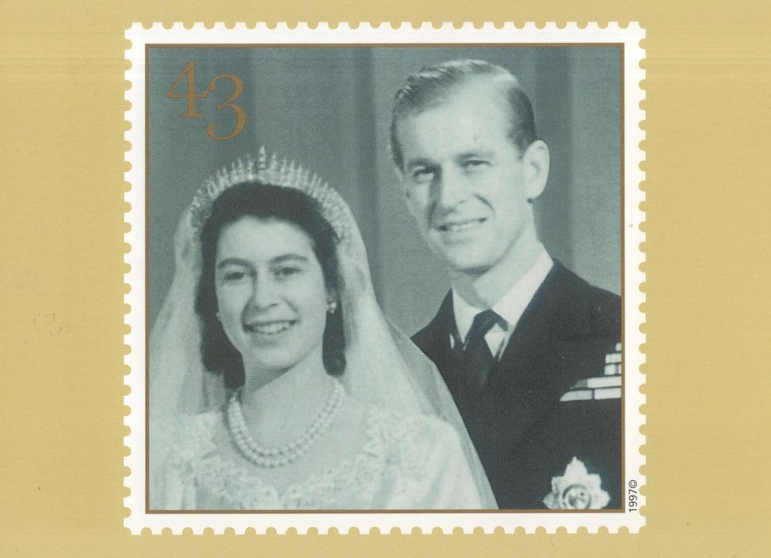 Queen Elizabeth II Golden Wedding Anniversary RMPQ Stamp Postcard