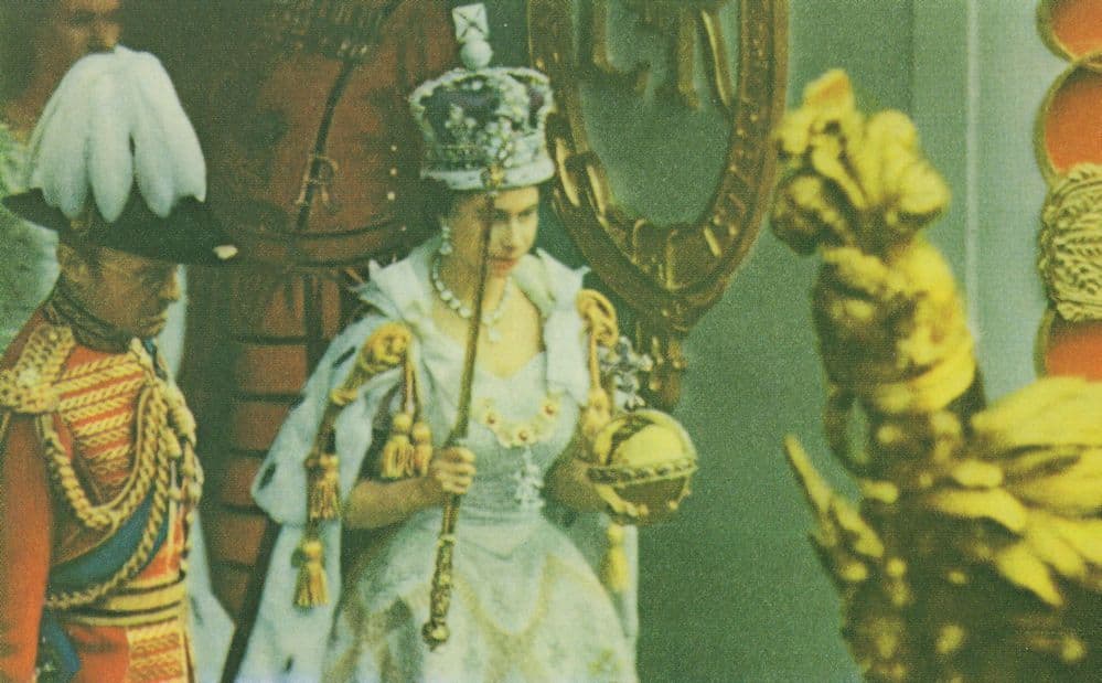 Queen Elizabeth II Leaving The Abbey Postcard