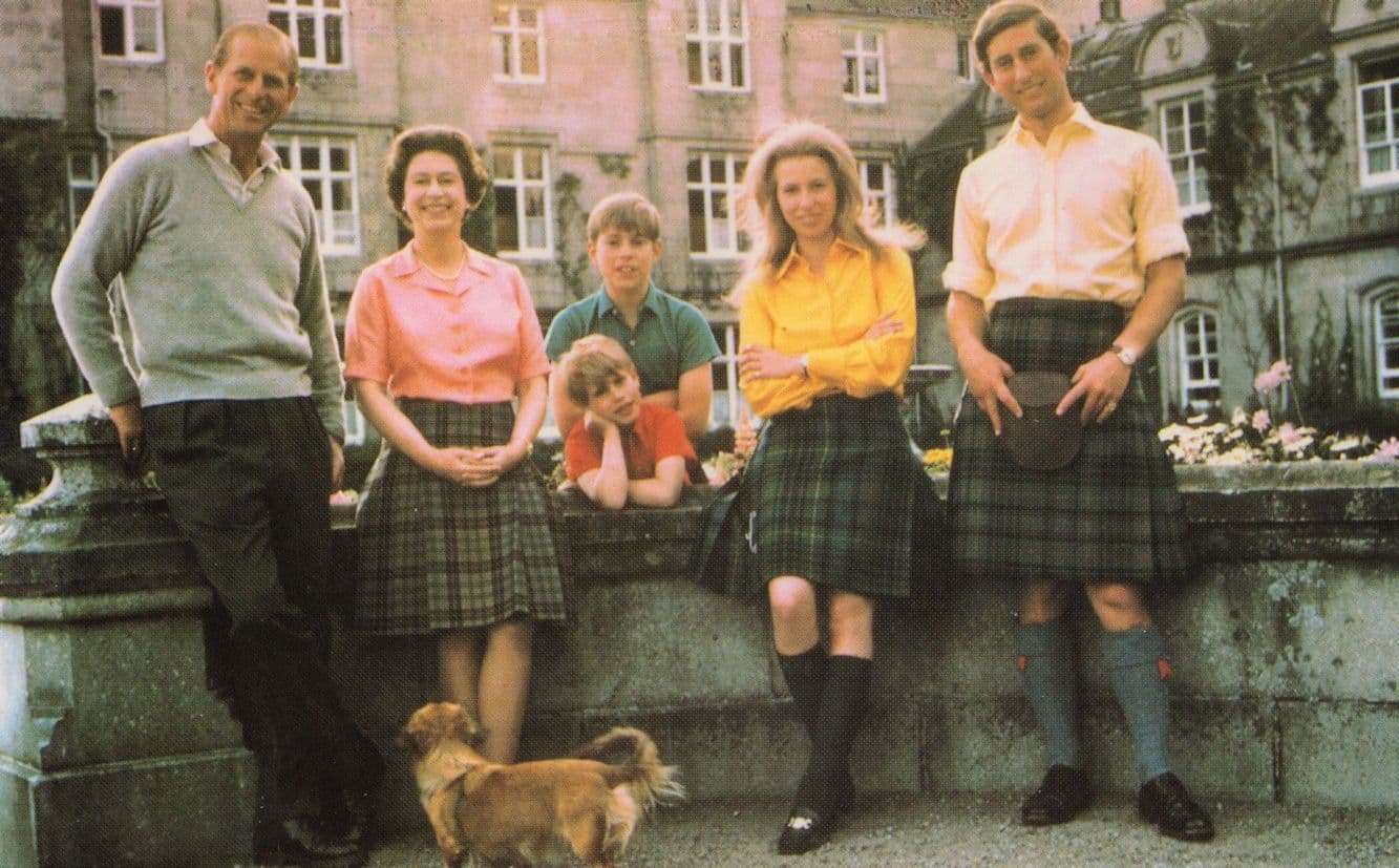 Queen Elizabeth II Silver Wedding Royal Family Balmoral 1972 Postcard