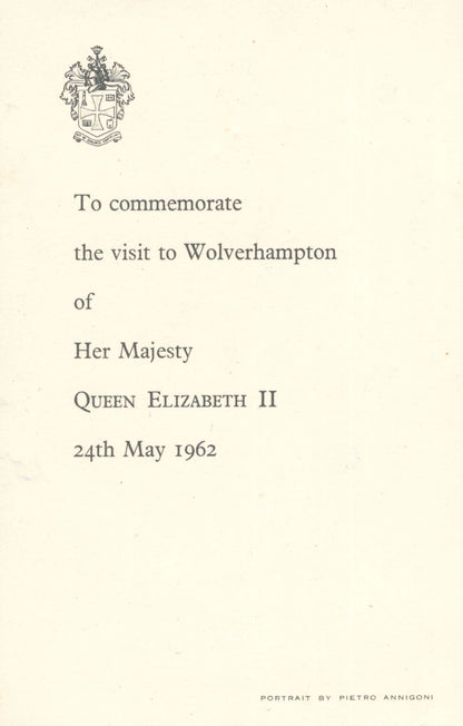 Queen Elizabeth II Wolverhampton Visit 3x Old Painting Postcard s