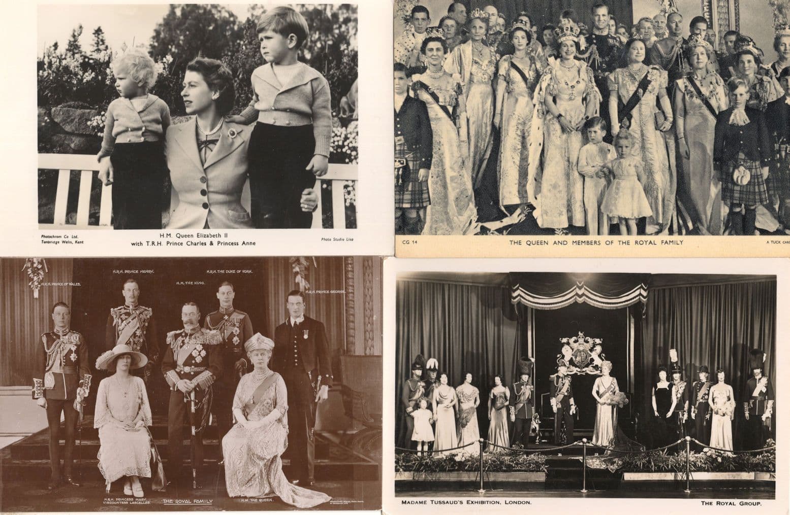 Queen Elizabeth Madame Tussauds 4x Royal Real Photo Postcard s