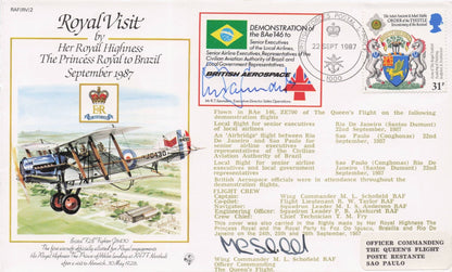 Queen Elizabeth Royal Visit To Brazil British Aerospace Hand Signed FDC