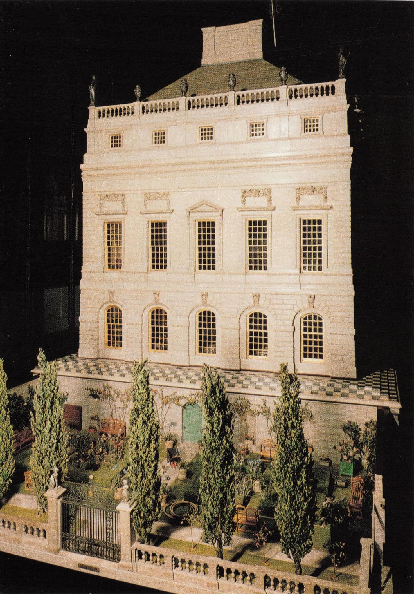 Queen Mary's Dolls House The Garden Front Royal Postcard