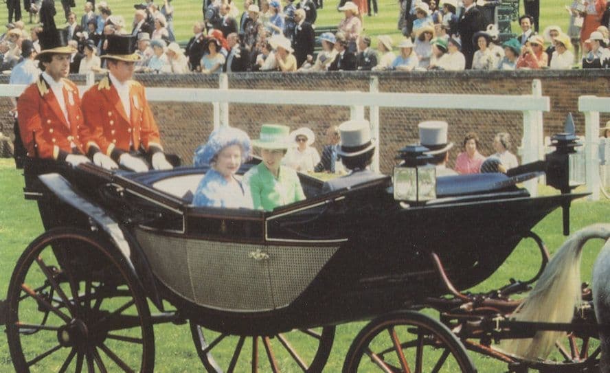 Queen Mother & Princess Anne Ascot Horse Races Postcard