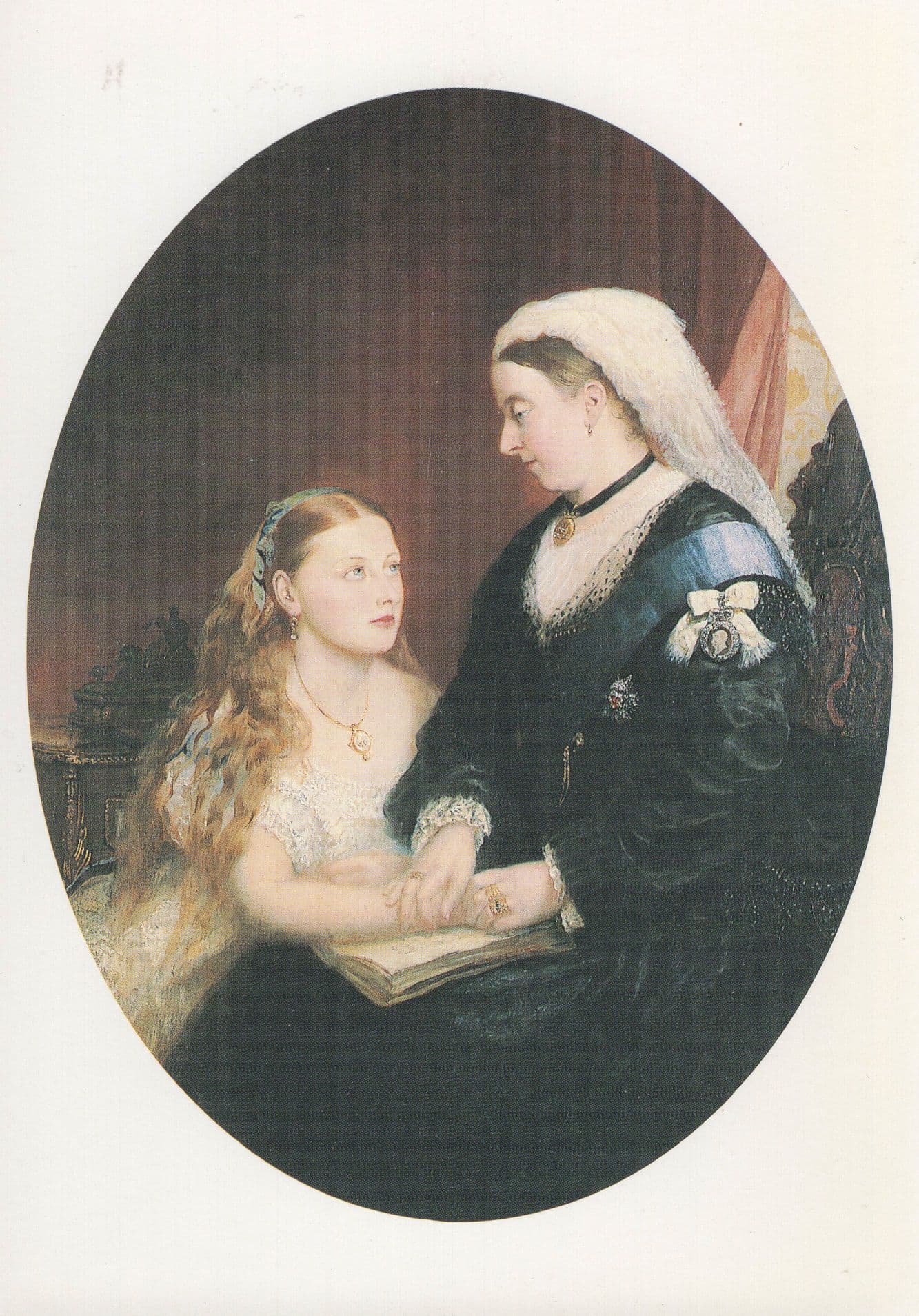 Queen Victoria & Beatrice National Portrait Gallery Painting Postcard